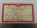 1928 Masonic Poplar Bluff Chapter No 114 Poplar Bluff MO Lloyd P Oliver Membership Card product image for Just Stuff I Sell, clear front view, neutral background, original listing photo, optimized descriptive alt text, centered composition