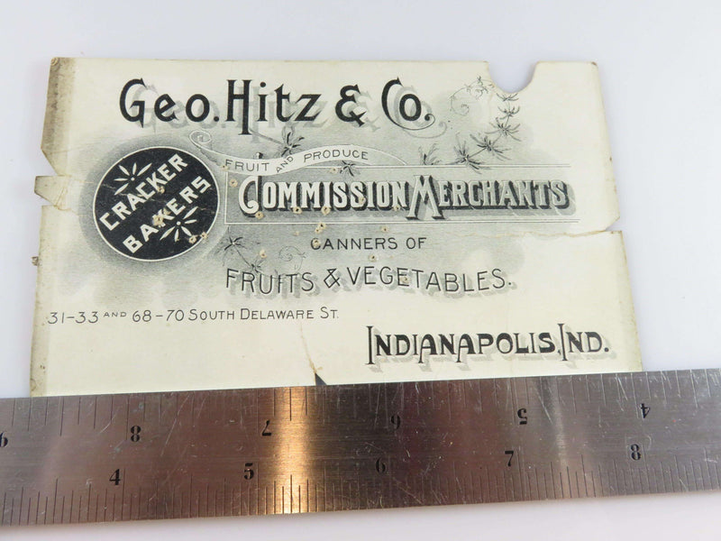 Geo.Hitz & Co Fruit and Produce Commission Merchants Cracker Bakers - Just Stuff I Sell
