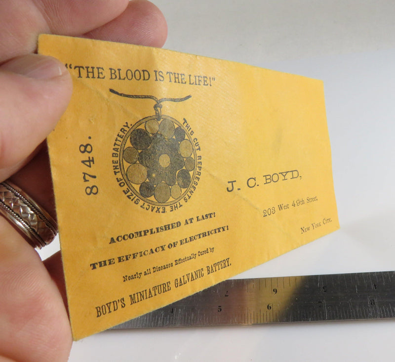 Victorian Boyd's Miniature Galvanic Battery "The Blood is the Life" Envelop - Just Stuff I Sell