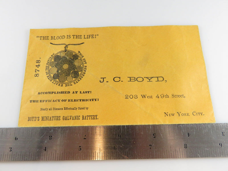Victorian Boyd's Miniature Galvanic Battery "The Blood is the Life" Envelop - Just Stuff I Sell