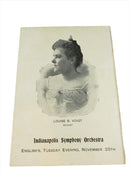 Indianapolis Symphony Orchestra 1900-01 Program Book Louise B Voigt Soloist — front view