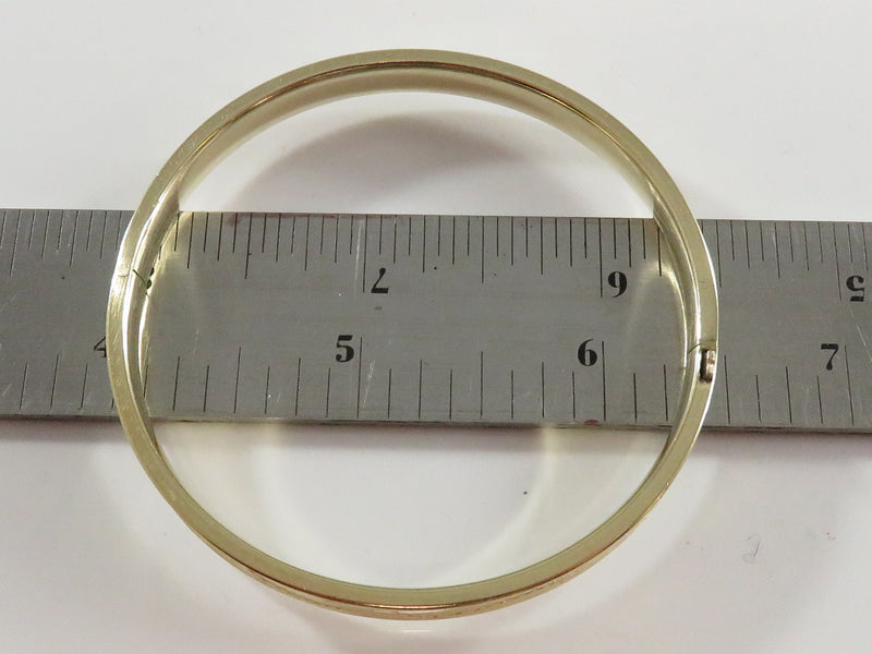 Vintage 14K Gold Etched Design Round Bangle Bracelet 7" ID 6.4mm 9.7 Grams