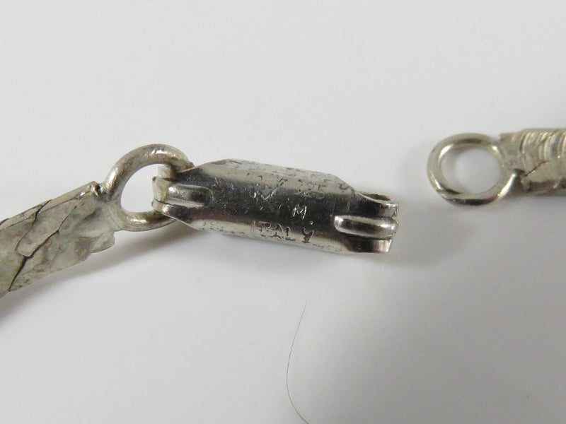 Vintage 16" V Form Sterling Silver Herringbone Necklace Snap Closure .67mm x 3.13mm x 16"