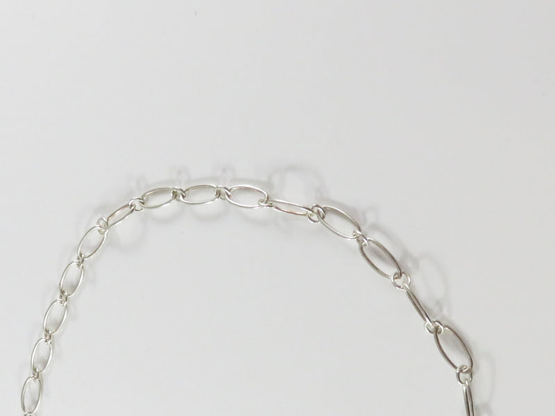 Vintage 16" Sterling Silver Long Short O'Ring Choker Necklace 1mm thick x 5.74mm wide