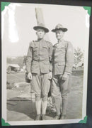 1918 WW1 2 Soldiers in Front of Tent Post 7"x 5" US Army Soldier Photograph