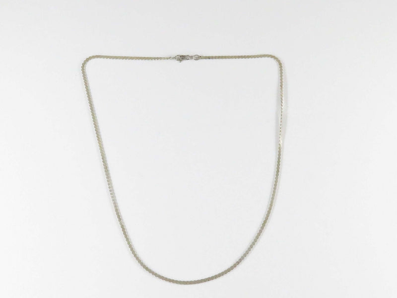 c1950 18" Cian Sterling Silver Serpentine Link Necklace 18"L x 2mm W x .83mm Thick