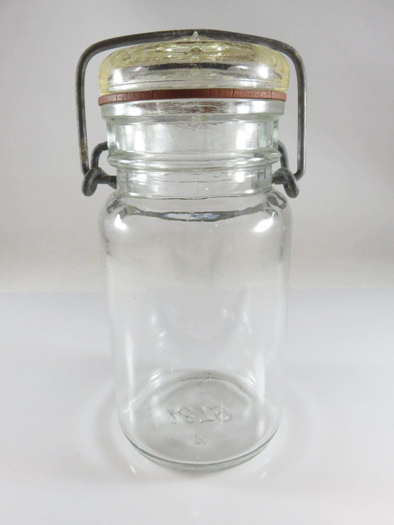 Clear Glass 8 oz Canning Jar Fresh Pak Candy Co ILL 1872 5.25" Tall - Just Stuff I Sell