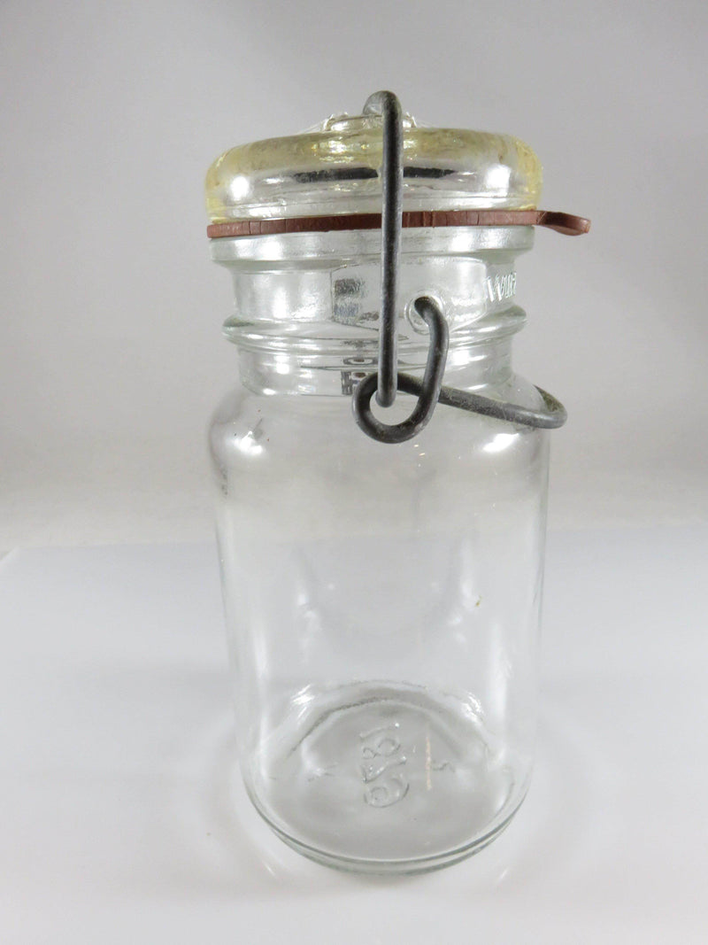 Clear Glass 8 oz Canning Jar Fresh Pak Candy Co ILL 1872 5.25" Tall - Just Stuff I Sell