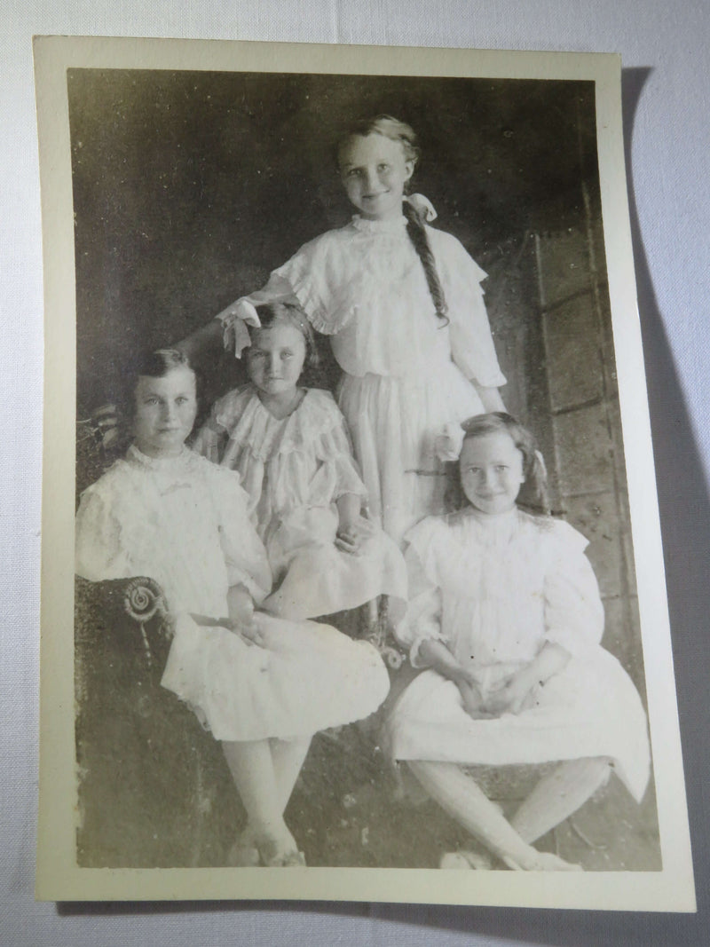 4 Little Girls - Sisters - Antique Reproduction Photograph Circa 1930's Unknow S