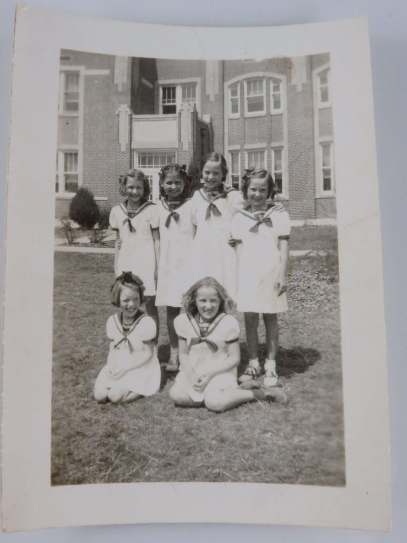 6 Beautiful Little Sailor Girls School Uniform c1920 Unnamed Sitters Elementary School Age