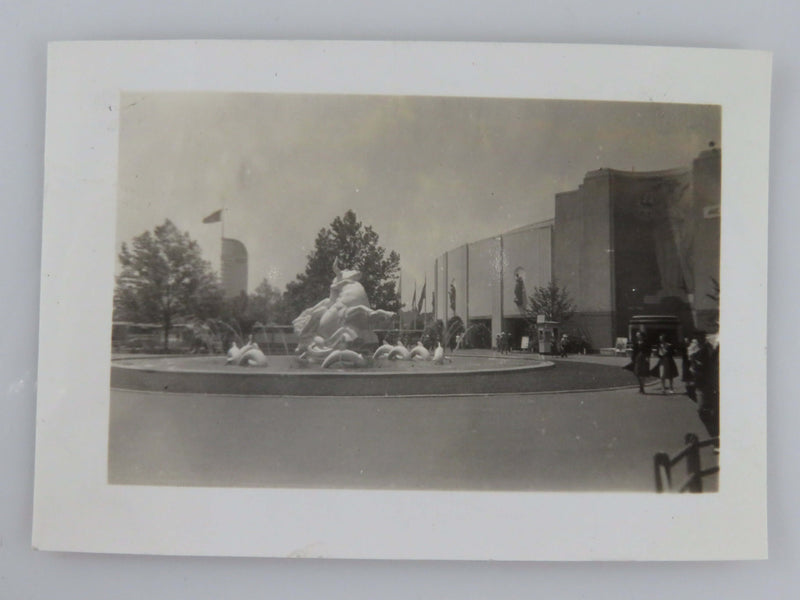 A modernistic Statue Water Feature at the New York Worlds Fair July 1940 Photograph 2 7/8" x 2"