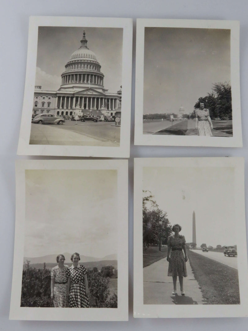 1940 Tourist Photographs Group of 4 Images Capital, Washington Monument, Mountains