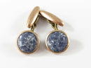 Antique Rose Gold Topped Cufflink Set with Blue White Polished Stone product image for Just Stuff I Sell, clear front view, neutral background, original listing photo, optimized descriptive alt text, centered composition variant 2