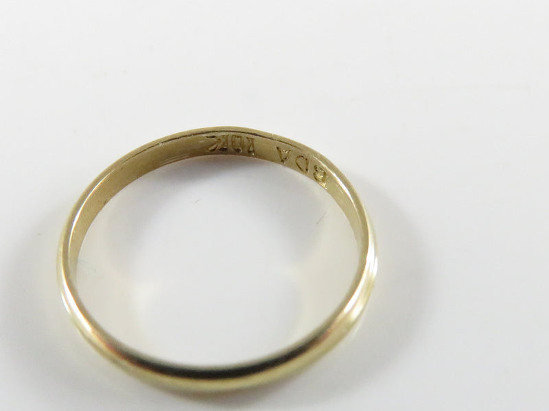 Vintage BDA 10K Gold Band Charm 1.4mm Ring Approx Size 10.15MM ID Baby Ring