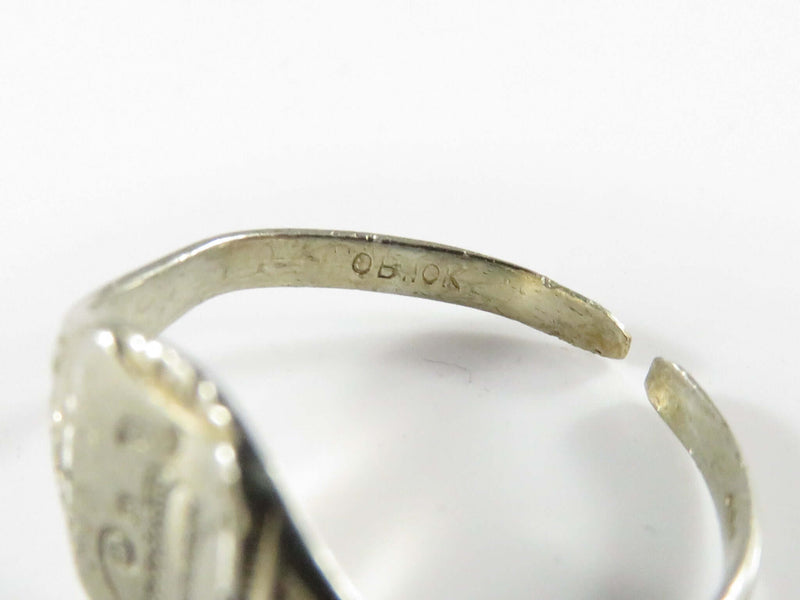 Antique Ostby Barton White Gold Signet Ring Size 10K For Scrap or Repurpose