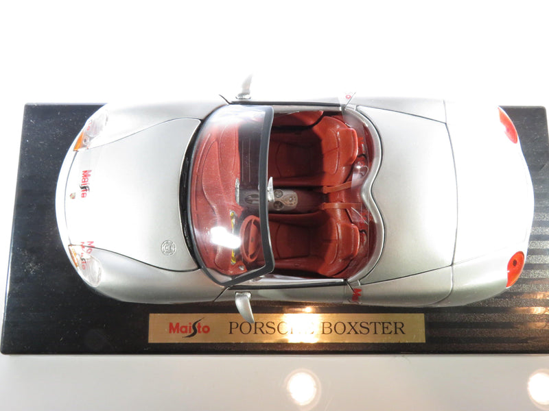 Silver Porsche Boxster Red Interior 1:18 Scale Die Cast Maisto Special Edition - Just Stuff I Sell