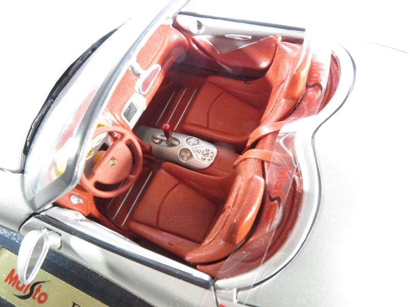 Silver Porsche Boxster Red Interior 1:18 Scale Die Cast Maisto Special Edition - Just Stuff I Sell