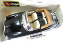 1961 Porsche 356B Cabriolet Black Tan Burago cod. 3031 1:18 Die Cast Car - Just Stuff I Sell