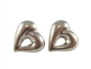 Sterling Silver Puffy Heart Post Earrings 22.4mm x 21.29mm Pre-owned — Jewelry & Watches:Vintage & Antique Jewelry:Fine:Retro