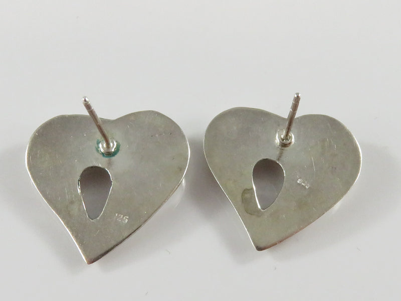 Sterling Silver Puffy Heart Post Earrings 22.4mm x 21.29mm Pre-owned