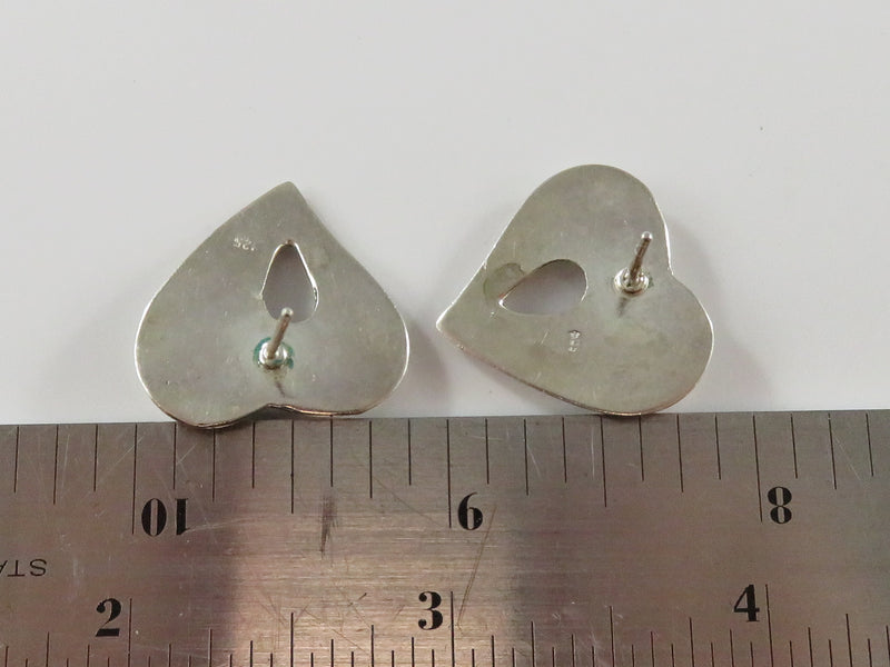 Sterling Silver Puffy Heart Post Earrings 22.4mm x 21.29mm Pre-owned