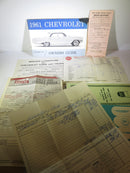 Original 1961 Chevrolet Bel Air Owners Guide With Original Bill of Sale - Just Stuff I Sell