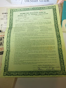 Original 1961 Chevrolet Bel Air Owners Guide With Original Bill of Sale - Just Stuff I Sell