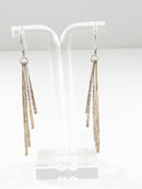 Sterling Quadruple Bar Dangle Earrings Fishhook 3" drop Signed Mexico