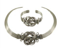 Vintage 6 Wire Choker and Matching Cuff Wire Wrapped Design Mixed Metal — Jewelry & Watches:Vintage & Antique Jewelry:Costume