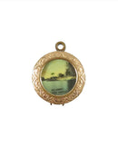 Antique Rose Gold Gilt Tourist Locket Fob Killarney Ireland With 3 Images
