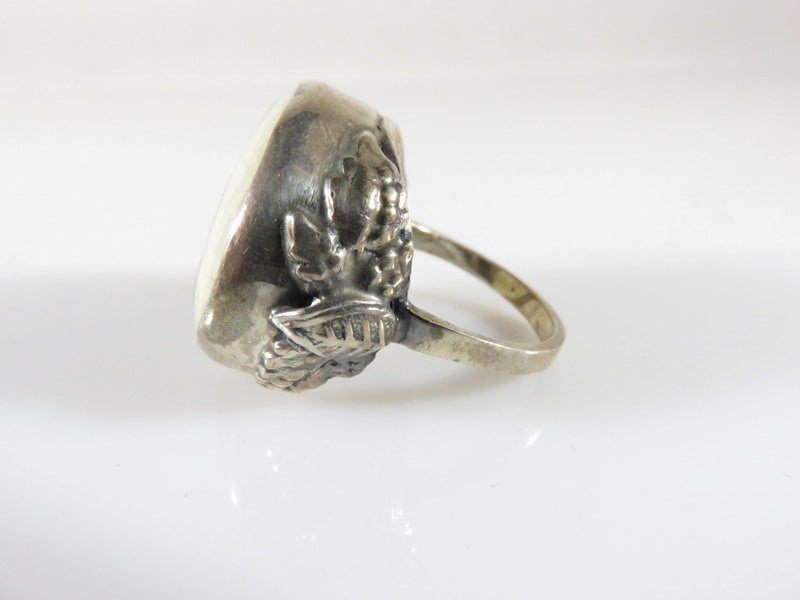 Beautiful Antique Style Japanese Satsuma Sterling Ring Seated God Immortal - Just Stuff I Sell