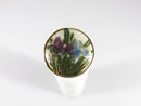 Gold Gilt Sterling Flower Setting Japanese Satsuma Iris Flower Ring Sz 7 - Just Stuff I Sell
