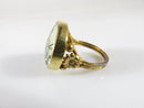 Gold Gilt Sterling Flower Setting Japanese Satsuma Iris Flower Ring Sz 7 - Just Stuff I Sell