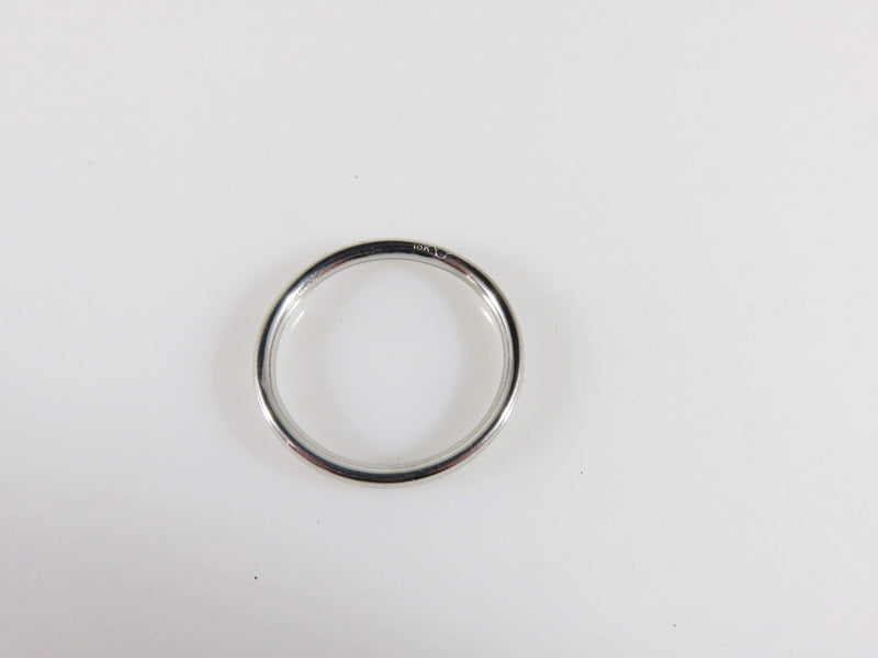 18K White Gold Size 7 Wedding Band Affordable Unisex Band Ring 2.10mm Rounded Edges - Just Stuff I Sell