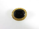 Antique 18K Yellow Gold Bezel Set Oval Onyx Pin C Clasp 21.33mm x 18.02mm - Just Stuff I Sell