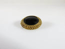 Antique 18K Yellow Gold Bezel Set Oval Onyx Pin C Clasp 21.33mm x 18.02mm - Just Stuff I Sell