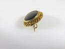 Antique 18K Yellow Gold Bezel Set Oval Onyx Pin C Clasp 21.33mm x 18.02mm - Just Stuff I Sell