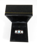 Unique Opal Engagement Ring 14K Past Present Future Garnet Surround - Just Stuff I Sell