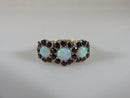 Unique Opal Engagement Ring 14K Past Present Future Garnet Surround - Just Stuff I Sell