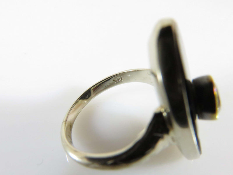 Early Art Deco 14K White Gold Ring Oval Onyx .40 Carat Diamond Ring Size 4 - Just Stuff I Sell