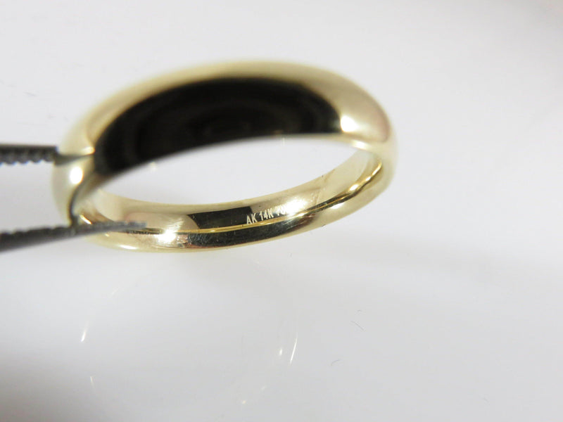14K Yellow Gold Size 6.75 Wedding Band Affordable Unisex Band 4.09mm Rounded - Just Stuff I Sell