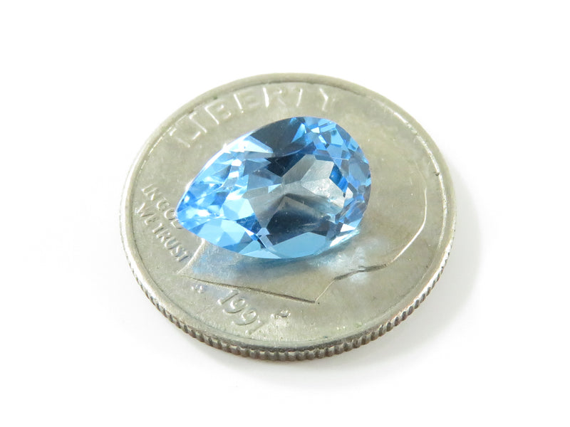 Pear Cut London Blue Topaz Stone 7mm x 9.91mm x 4.61mm 2.12 Carats Approx,