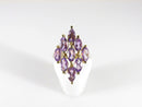 10K Yellow Gold Marquise Amethyst Diamond Shaped Cluster Ring Size 6.75 - Just Stuff I Sell