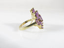 10K Yellow Gold Marquise Amethyst Diamond Shaped Cluster Ring Size 6.75 - Just Stuff I Sell