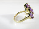 10K Yellow Gold Marquise Amethyst Diamond Shaped Cluster Ring Size 6.75 - Just Stuff I Sell
