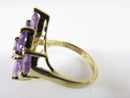 10K Yellow Gold Marquise Amethyst Diamond Shaped Cluster Ring Size 6.75 - Just Stuff I Sell