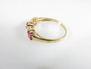10K Gold Three Pink Ruby Stack-able Band Ring Size 7 With Diamond Chips - Just Stuff I Sell