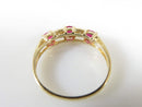 10K Gold Three Pink Ruby Stack-able Band Ring Size 7 With Diamond Chips - Just Stuff I Sell