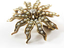 Edwardian 10K Gold Starburst Brooch With Diamond and Seed Pearls product image for Just Stuff I Sell, clear front view, neutral background, original listing photo, optimized descriptive alt text, centered composition variant 4