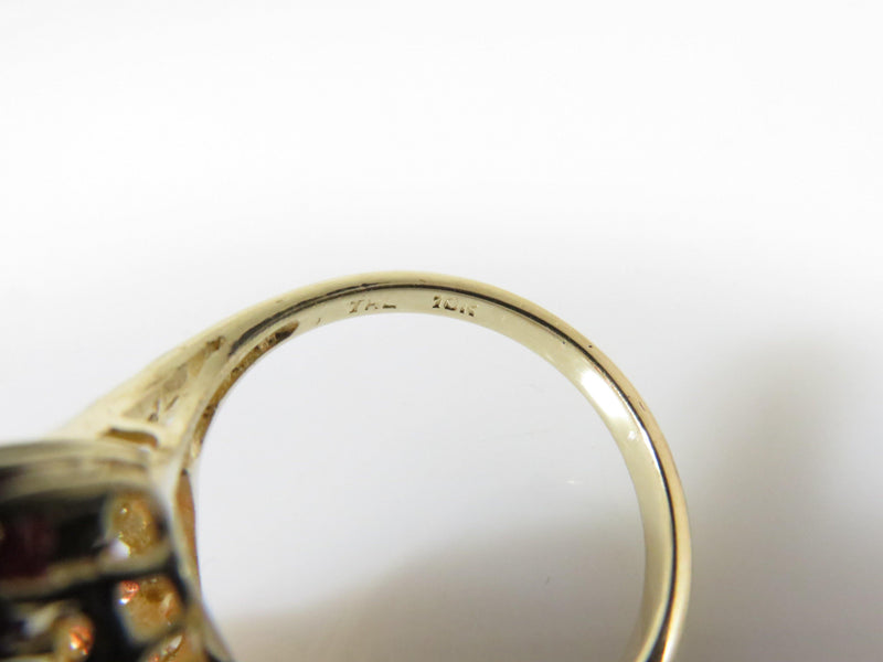 Vintage THL 10K Gold Pink Sapphire Cluster Ring Size 6.75 Designer Samuel Aaron - Just Stuff I Sell